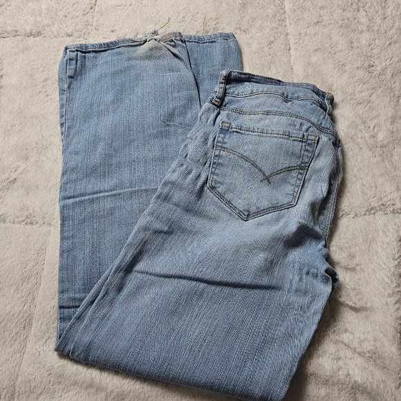 Bullhead Light Wash Slim Boot Cut Denim Blue Jeans 7S - Picture 6 of 6